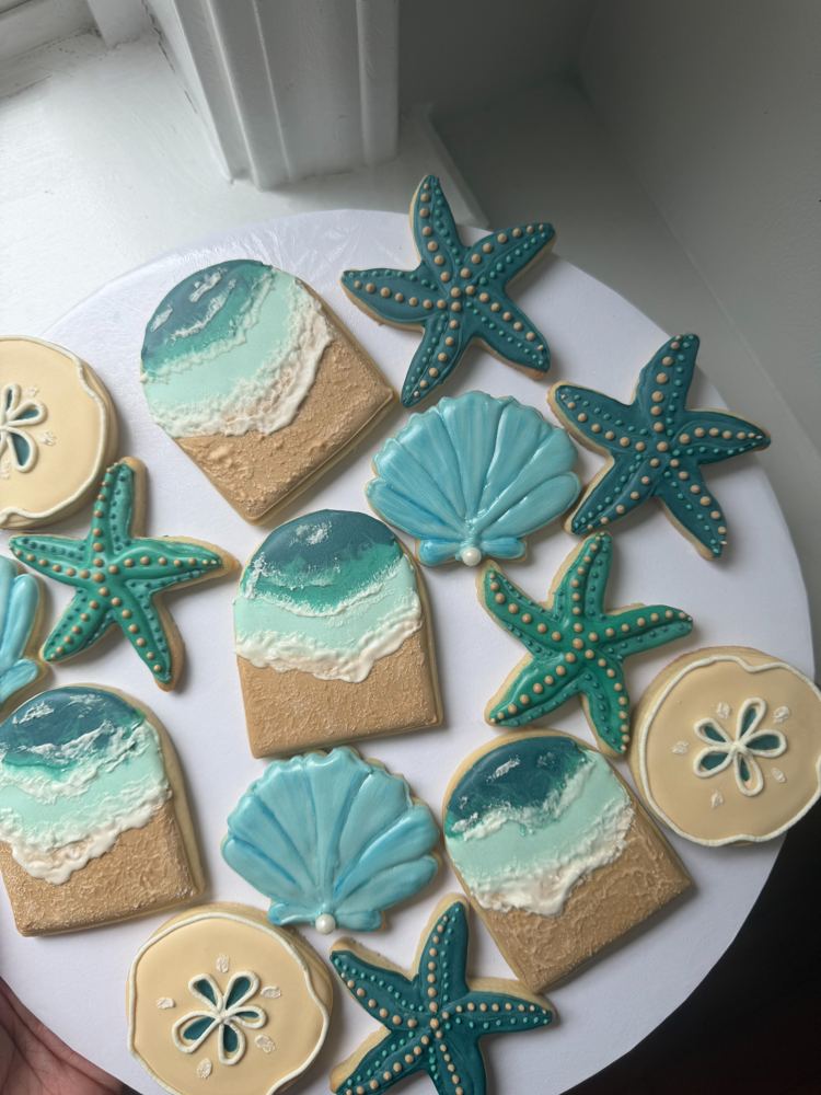 Sea themed custom sugar cookies
